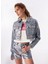 Indigo Kız Çocuk Crop Varaklı Denim Ceket BRB4SL-CKT6072 1