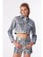 Indigo Kız Çocuk Crop Varaklı Denim Ceket BRB4SL-CKT6072 2