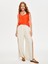 Resort Önü Yırtmaç Detaylı Viskon Keten Wide Leg Fit Pantolon S25PNT047 1
