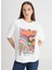 Bisiklet Yaka Beyaz Kadın T-Shirt L241413100-LOOSE Fit T-Shirt 2