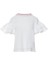Kırmızı Dikiş Detaylı Fırfır Kollu Yakası Işlemeli Ribana Yaka Beyaz Tshirt 5