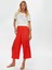 Resort Delik Işi Nakış Detaylı Viskon Keten Wide Leg Fit Pantolon S25PNT046 1