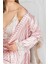 1400 Kadın Saten Ip Askılı Gecelik Sabahlık Takım-Pembe 2