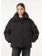 Dik Yaka Puffer Siyah Kadın Mont Relaxed Puffer 2