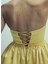 Sibby Straplez Saten Mini Elbise Sarı 6