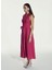 Carrie Midi Keten Elbise Pembe 3