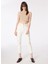 Yüksek Bel Düz Paça Mom Fit Ekru Kadın Denim Pantolon 1091128 1