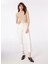 Yüksek Bel Düz Paça Mom Fit Ekru Kadın Denim Pantolon 1091128 2