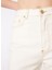 Yüksek Bel Düz Paça Mom Fit Ekru Kadın Denim Pantolon 1091128 4