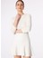 U Yaka Slim Fit Beyaz Kazak Kadın 1090075 1
