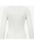 U Yaka Slim Fit Beyaz Kazak Kadın 1090075 3