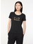 Bisiklet Yaka Düz Siyah Kadın T-Shirt 8NTT67 2