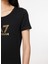 Bisiklet Yaka Düz Siyah Kadın T-Shirt 8NTT67 4