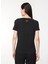 Bisiklet Yaka Düz Siyah Kadın T-Shirt 8NTT67 5
