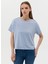 Bisiklet Yaka Mavi Kadın T-Shirt BULSE-23Y 1