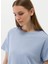 Bisiklet Yaka Mavi Kadın T-Shirt BULSE-23Y 3