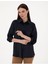 Lacivert Comfort Fit Saten Uzun Kollu Gömlek 3