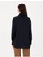 Lacivert Comfort Fit Saten Uzun Kollu Gömlek 5
