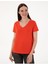 Kırmızı Regular Fit V Yaka Basic Tişört 3