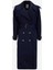 Lacivert Kadın Classic Fit Trençkot Masculıne Trench 9018 3