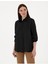 Siyah Comfort Fit Saten Uzun Kollu Gömlek 1
