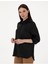 Siyah Comfort Fit Saten Uzun Kollu Gömlek 3