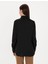 Siyah Comfort Fit Saten Uzun Kollu Gömlek 5
