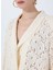 Beyaz Kadın Oversize Güpür Ceket F5SL-CKT0035 3