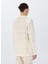 Beyaz Kadın Oversize Güpür Ceket F5SL-CKT0035 4