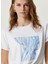 Bisiklet Yaka Beyaz Kadın T-Shirt 1087446 4