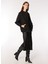 Siyah Kadın Bomber Oversize Düz Mont F4WL-MNT0260 1