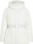 Beyaz Kadın Dik Yaka Standart Fit Puffer Mont Logo Belt Short Puffer 2