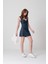 Askılı Denim Efektli Crop Bluz 4