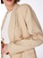 Bej Kadın Kruvaze Keten Blazer F4SL-CKT0171 5