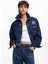 Baskılı Gömlek Yaka Mavi Kadın Denim Ceket 24WWED02 2