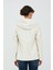 Judith Kadın Krem Kapüşonlu Oversize Deri Ceket 22WGD5045U4 3