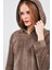 Rosy Kadın Vizon Oversize Süet Deri Ceket 24SGE518510 5