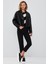 Tracy Kadın Siyah Oversize Kısa Deri Trençkot 23WGD5123AE 4