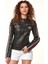 Ladyracer Kadın Siyah Armalı Spor Deri Mont 20WGD589851 1