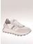 Beyaz-Gri Kadın Deri Sneaker 22420 B 3