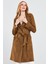 Sardinia Kadın Camel Süet Deri Trençkot 24SGD518010 3