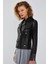 Bella Kadın Siyah Slim-Fit Biker Deri Ceket 23WGD5106U4 2