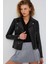 Bella Kadın Siyah Slim-Fit Biker Deri Ceket 23WGD5106U4 3