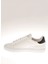 Beyaz-Siyah Kadın Deri Sneaker 20607B 2