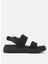 TB0A61N4EK41-GREYFIELD Sandal Backs Siyah Deri Kadın Sandalet 1