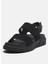 TB0A61N4EK41-GREYFIELD Sandal Backs Siyah Deri Kadın Sandalet 4