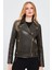 Melody Kadın Yeşil Biker Deri Ceket 24SGD5174VE 1