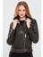 Melody Kadın Yeşil Biker Deri Ceket 24SGD5174VE 4