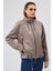 Terry Kadın Gri Oversize Deri Ceket 24WGD5238U4 3