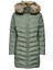 Açık Yeşil Kadın Kaban Onlellan Quılted Hood Fur Coat cc O 2